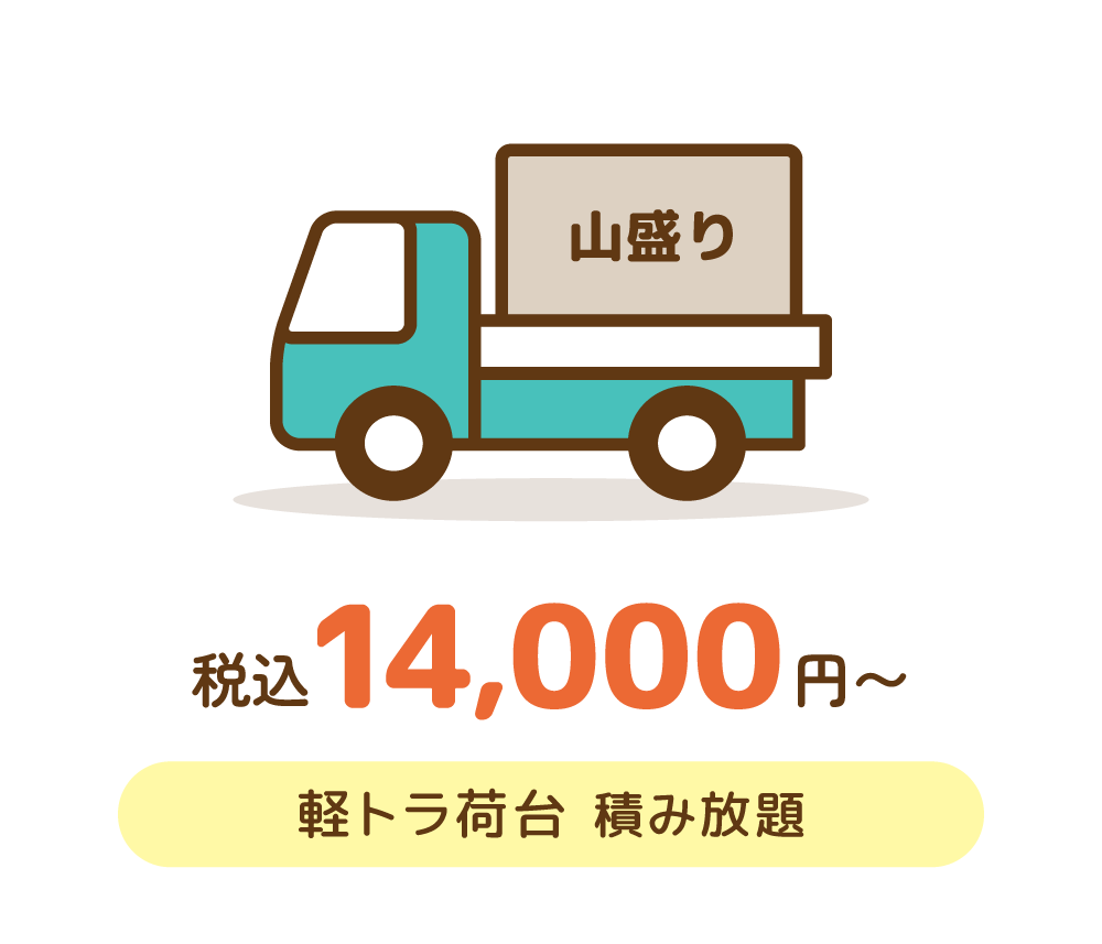 軽トラ特盛プラン　税込14,000円〜　軽トラ荷台 積み放題